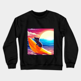 Surfer Kitty Crewneck Sweatshirt